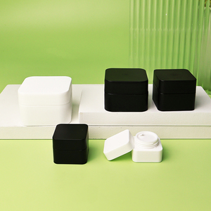 Tùy Chỉnh Màu Đen Vuông Mờ Lọ Nhựa 10Ml 30Ml 50Ml Có Nắp Đậy Cho Mỹ Phẩm Cho Kem Lưu Trữ - Product Image 5