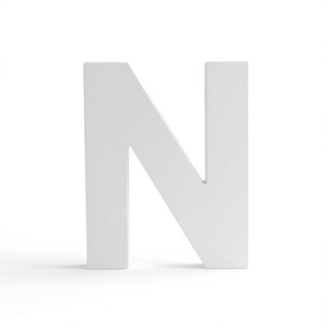 Wooden Letter N White 3D <b>Wall</b> <b>Decor</b> For Home Office Decoration - Product Image 2