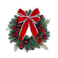 Guirlande de Noël pré-éclairée de qualité commerciale, en plastique, avec un grand nœud en poinsettia, de la marque Yiheyike SD-59, pour la maison et le jardin