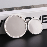 Pièces de défi vierges en métal personnalisées, finition miroir mate, en laiton, argent ou alliage de zinc, avec bord découpé au laser, pour gravure