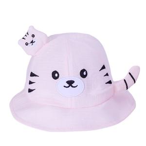 Children's Spring Autumn Striped Breathable 100% Cotton Windproof Outdoor Sunscreen <strong>Sunhat</strong> for Boys Girls Cartoon <strong>Baby</strong> Fisherman - Product Image 5