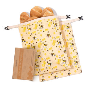 Sac de conservation alimentaire réutilisable pour pain au levain avec doublure amovible en cire d'abeille pour sacs à pain frais en cire d'abeille pour pain fait maison - Product Image 1