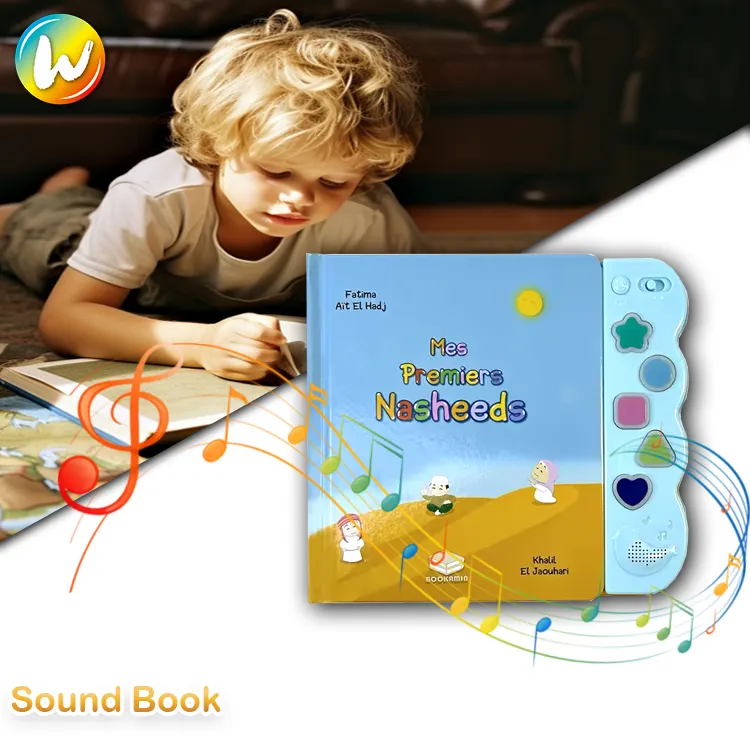 Yimi紙工場カスタマイズされた早期教育モジュール音楽ストーリーブック電子読書サウンドボードブックオーディオボタン付き