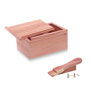 Caja de Madera para Betún de Zapatos, de Madera de Cedro, con Pedal, 10.8x10.8x10.8 cm, Práctica Caja de Regalo - Product Image 1
