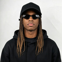 Casquette de baseball intégrée avec tresses longues prêtes à porter, chapeau avec mèches de cheveux tressées