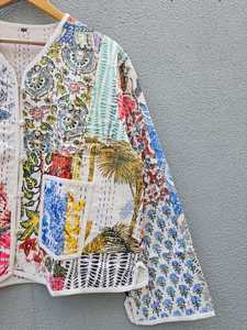 Veste d'hiver matelassée en coton à imprimé floral de haute qualité, style bohème ethnique pour femmes, cadeau élégant pour elle - Product Image 4