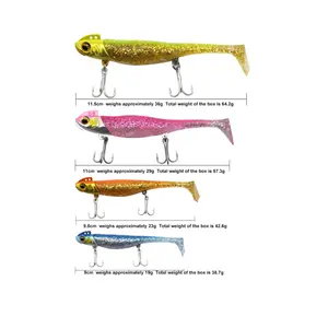 Wholesale Japan 2PCS Fish-Type Jig Head Replaceable Fish Body Lures Sinking Jig Head Fish Soft Bait Treble Hook 8 Colors