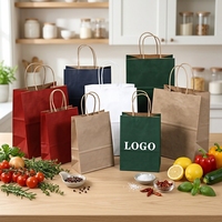 Sac en papier kraft biodégradable marron personnalisé pour la livraison de repas rapides à emporter, emballage pour restaurant, sac à emporter