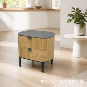 Cross-border bedside <b>table</b>, Italian minimalist high-<b>end</b> solid wood style home bedroom <b>storage</b> cabinet, vintage and elegant - Product Image 2