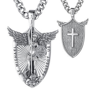 925 Sterling Silver Protection Medal Jewelry Saint <strong>Michael</strong> Medal Pendant <strong>St</strong> <strong>Michael</strong> the Archangel Amulet <strong>Necklace</strong> - Product Image 1