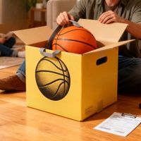 Boîte d'emballage pour ballon de basket en carton ondulé robuste, taille personnalisée, antichoc, pelliculage mat, empilable, recyclable, pour expédition