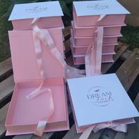 Boîtes en carton kraft personnalisées en gros avec logo rose et marron, petites boîtes d'expédition pour colis postaux, emballages cosmétiques, soins de la peau, bijoux, cadeaux