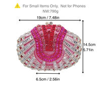 Pochette de soirée rose pour femme avec strass, sac à main ovale en cristal fait main, chaîne détachable, sac à main pour mariage et fête, vente en gros