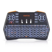 7 couleurs rétro-éclairé i9 Mini clavier 2.4ghz anglais wifi noir Air Mouse avec pavé tactile télécommande Android TV Box