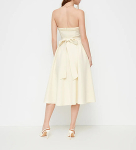 <span class=keywords><strong>Vestido</strong></span> Midi sin Tirantes para <span class=keywords><strong>Mujer</strong></span>, con Lazo en la Espalda, Corte en A, Elegante, para Fiesta o Cóctel - Product Image 4