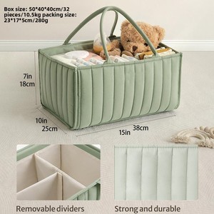 Organizer per <span class=keywords><strong>Pannolini</strong></span>, Cesto Portaoggetti Elegante, Pieghevole, Ultra-Leggero, Espandibile per Essenziali Neonato, <span class=keywords><strong>Regalo</strong></span> per Stazione Cambio - Product Image 2