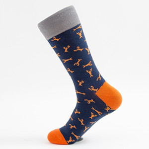 <span class=keywords><strong>Chaussettes</strong></span> en coton mélangé 200N pour hommes adultes, à motifs fantaisie : poisson en conserve, crâne, homard, rayures zébrées, champignon, dessins animés - Product Image 3