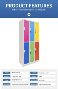 <span class=keywords><strong>Armario</strong></span> Moderno de 6 Puertas de Madera y Acero, Guardarropa con <span class=keywords><strong>Armario</strong></span> Metálico, Mueble de Oficina - Product Image 5