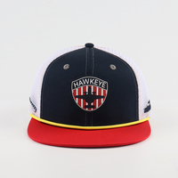 Casquette Trucker à 6 Panneaux Personnalisée avec Filet en Jersey Tropical, Visière Plate, Logo Personnalisé et Broderie de Patch en Caoutchouc - Snapback Unisexe