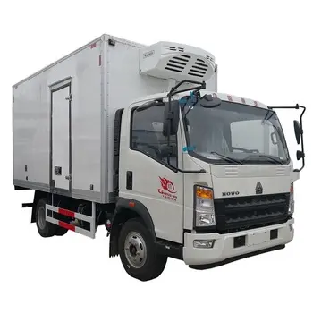 HOWO 4*2 6 wheeler 154hp sử dụng nhiệt vua thực phẩm xe tải làm mát van tủ đông xe tải