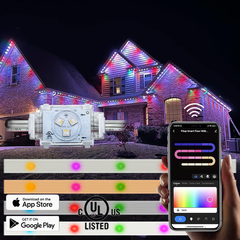 High Quality Ismart DC12V Outdoor Permanent Waterproof Jellyfish Style RGB Pixel LED Point Light IP68 Rated PVC Body 5-Year