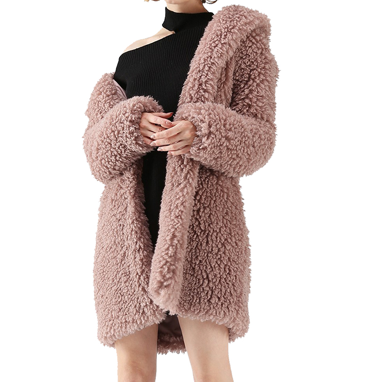 Новое поступление 2021, зимнее пальто с длинным рукавом, толстая теплая шерстяная куртка тедди для женщин