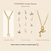 YUNCHENG Fabricant de bijoux sur mesure, pendentif breloque vintage plaqué or 18 carats avec fermoir mousqueton et zircon cubique pour la création de bijoux