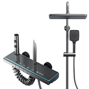 Yite Áp Lực Cao Lượng Mưa Hệ Thống Vòi Hoa Sen Mềm Máy Bay Phản Lực Massage 4 Chế Độ Tĩnh Nhiệt Rắn Brass Gốm Van Lõi Tường Gắn Kết - Product Image 1