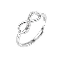 Natuna Infinity Jewelry Bague décontractée en argent sterling 925 plaqué zircon Bague de luxe Bague ajustable en argent sterling 925