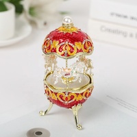 SHINNYGIFTS fait à la main en étain métal émail carrousel boîte à musique faveur de mariage et cadeaux d'anniversaire décoratifs pour la maison Souvenir