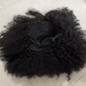 Proveedor barato rizado Brasil Natural resistente al calor largo Afro Curl <span class=keywords><strong>disfraz</strong></span> Pixie pelucas de cabello humano con flequillo - Product Image 6
