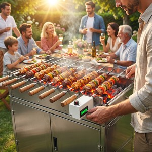 <span class=keywords><strong>Asador</strong></span> <span class=keywords><strong>de</strong></span> Acero Inoxidable con Motor <span class=keywords><strong>de</strong></span> Cadena y Batería Recargable, Estilo Souvla Foukou Cipriota Griega, para Barbacoa, con Gabinete <span class=keywords><strong>de</strong></span> Almacenamiento - Product Image 2