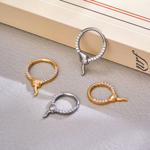 Nouveau à la mode G23 titane F136 serpent forme CZ incrustation nez cerceau segmenté oreille boucle d'oreille <span class=keywords><strong>Tragus</strong></span> Clips charnière anneau femmes <span class=keywords><strong>Piercing</strong></span> bijoux - Product Image 4