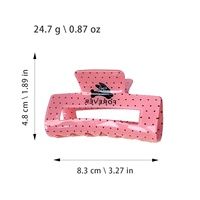 Pince à cheveux best-seller à pois et à carreaux, pince carrée polyvalente en PVC faite à la main, pince requin pour chignon, accessoire capillaire