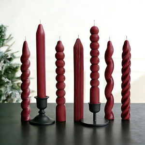 Bougie parfumée élégante rouge en spirale, bougies décoratives en forme de bâton pour la décoration de fête et de maison - Product Image 4