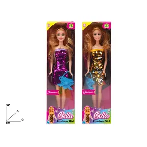 Poupée Bella Fashion Girl 32 cm en plastique, robe scintillante à paillettes, jouet pour enfants de 4 à 6 ans - Product Image 1