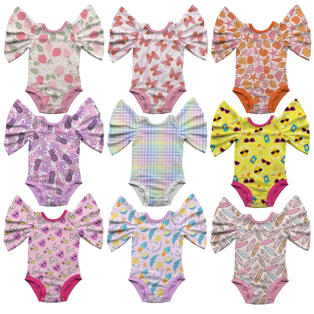 RD OEM-Fabrik individueller Großhandel Neugeborenes Baby Crawl-Anzug hochwertiger Kleinkind-Jumpsuit individueller Druck Mädchen-Jumpsuit