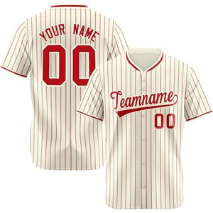 Personalized Pinstripe Baseball Jersey Custom Name Number Unisex Adult Breathable Sublimated Team Uniform Shirt - Product Image 1