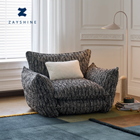 Fauteuil inclinable en tissu bouclé rétro français de luxe Zayshine, salon, chambre à coucher, appartement modulaire, villa, canapé 1 place