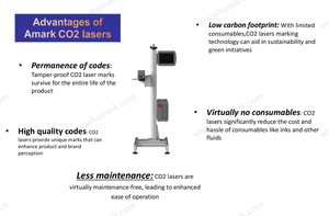 Amark en iyi fiyat 40W CRD lazer kaynağı yeni endüstriyel 3W CO2 lazer gravür makinesi için PET plastik şişe lazer kodlayıcı PLT - Product Image 4