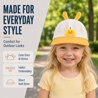 Casquette de baseball pour bébé et tout-petit avec motif animal 3D, maille respirante, large bord souple, chapeau de soleil d'été pour garçons et filles