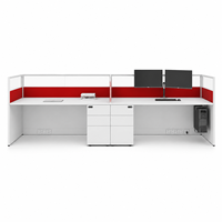 Poste de travail modulaire en gros pour 4/6 personnes pour espace de coworking et bureau à aire ouverte