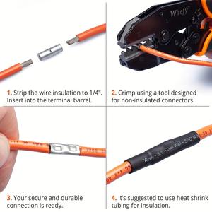 Terminales de crimpado de cobre puro BN1.25 BN2 BN5.5, 200 piezas, conectores de presión en frío de estilo europeo redondos - Product Image 2