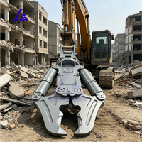 Expédition rapide Concasseur de béton Pulvérisateur de démolition pour excavatrice, certifié CE, à forte force de concassage, mâchoires durables, concassage interne