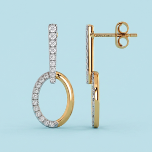 Boucles d'oreilles pendantes tendance minimalistes en diamant de laboratoire pour femme, or 10K/14K/18K, argent 925/935 plaqué rhodium, cadeau de mariage - Product Image 4