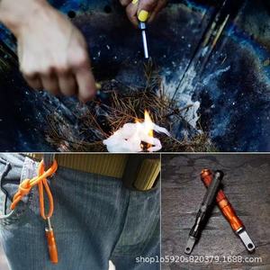 Kit de Encendido de Fuego con Magnesio OEM, con Cordón y Asa, Encendedor de Hierro Resistente al Agua para Supervivencia en Campamentos al Aire Libre - Product Image 4