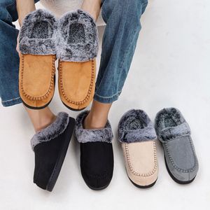 Chaussons d'intérieur en peluche pour hommes, style classique, grande taille, chauds pour l'hiver, antidérapants, en coton, très demandés - Product Image 2