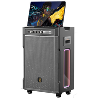 Haut-parleur de fête Bluetooth portable 15 pouces Subwoofer Karaoké Système de son DJ avec écran LED