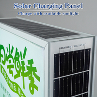 Papan Nama Lampu LED Tenaga Surya Berbingkai Aluminium untuk Toko/Rumah, Dapat Digantung di Dinding, Kecerahan Tinggi, Ramah Lingkungan