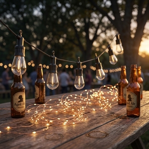 Guirlande lumineuse à ampoules à filament IP65 5M, guirlande <span class=keywords><strong>de</strong></span> mariage, éclairage extérieur pour les fêtes <span class=keywords><strong>de</strong></span> <span class=keywords><strong>Noël</strong></span>, qualité commerciale, LED rétro 110V/220V - Product Image 2